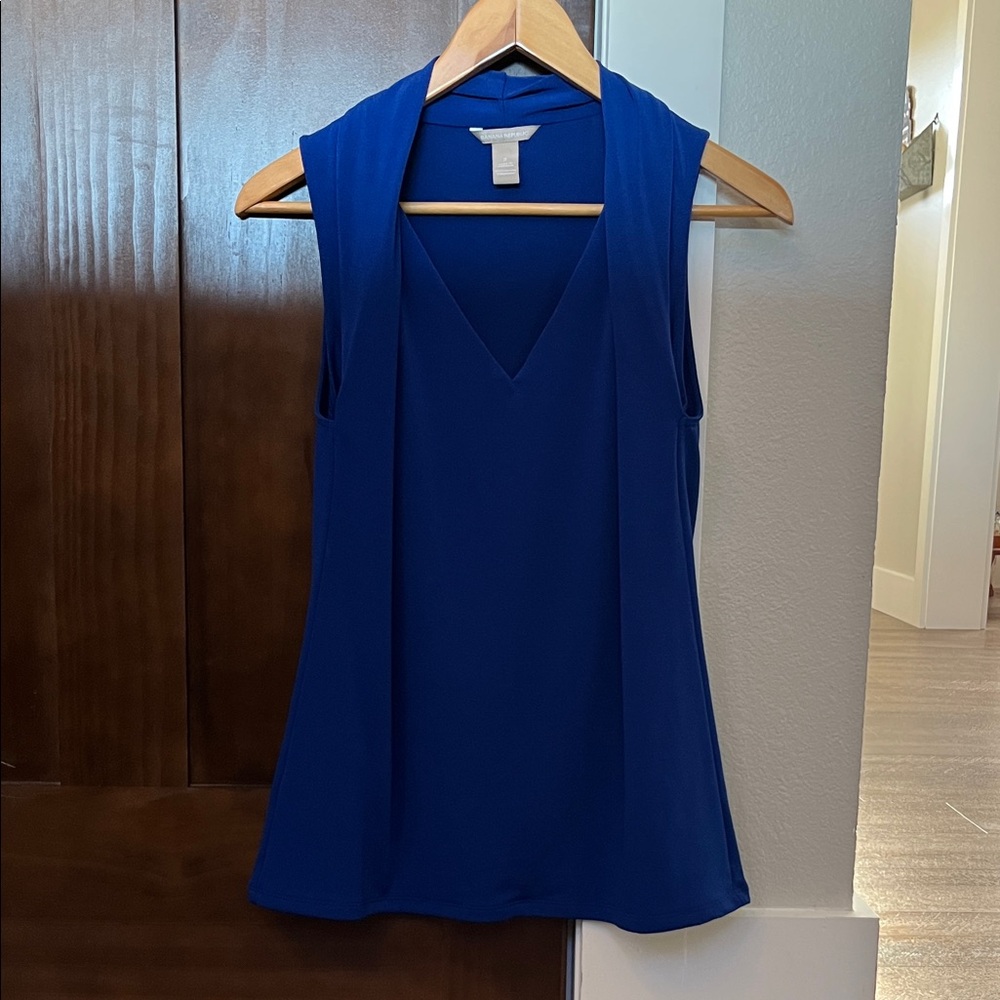 Banana Republic Royal Blue V-Neck Sleeveless Blouse